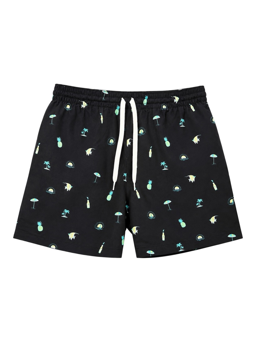 Chubbies The Beach Essentials Swim Trunks Mens Large L Black Tropical 5.5" Liner